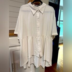 White Button-Up Women's Top 4X